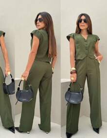 Conjunto Alfaiataria Amarrante Manguinha
