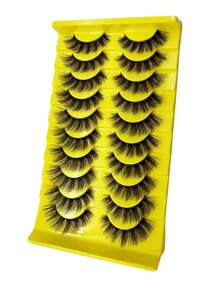 Cílios Postiços 3D Eyelashes Estilo Mangá 16mm Comprimento Cílios de Vison Fadas Espigados em Formato D-Curvados que Parecem Extensão Tiras de Cílios Anime de Olho de Gato Aparência Natural Volume Cílios Postiços Espigados 10 Pares