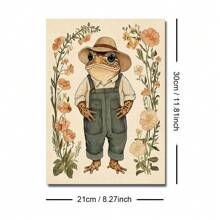 1 pezzo cartellone d arredo da parete in stile botanico con rana, opera d arte minimal, senza cornice, in stile whimsical e rustico, per appartamento, soggiorno, camera da letto, decorazione moderna per la casa