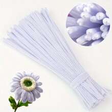 Paquete de valor de 100 piezas de limpiapipas de tela flexible de colores surtidos para suministros de manualidades y decoraciones caseras, juego de torsión con dos opciones de color, kits de flores de limpiapipas