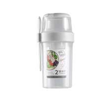 1pc Breakfast On The Go Cups, Salad Cup To Go, Take And Go Yogurt Cereal Overnight Oats Snack Parfait Containers & Salad Dressing Holder With Fork For Lunch, Fruit & Vegetable Jar