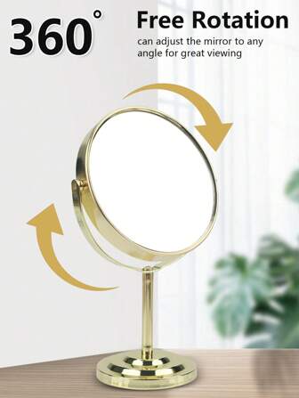 RANCAI 3/4/5/6/7/8 tums klassisk rund sminkspegel för skrivbordet med förstoringsglas, stor dubbelsidig 360° vridbar fristående sminkspegel, 1X/2X förstoringsspegel med stativ för påklädning, badrum, sovrum, ingen belysning, billig, presenter, smink, sminkverktyg, billiga saker, presenter, presenter till kvinnor, julklappar