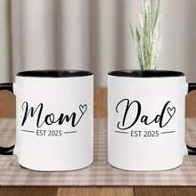 2件套2025年新生儿父母马克杯套装，送给新生儿父母的礼物，2025年准父母礼物，宝宝性别揭晓/怀孕公告礼物，送给新手爸妈的礼物，情人节/开学礼物 - 彩色 - 查看 18