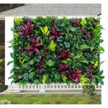 1 panou de fundal pentru panouri de perete verzi artificiale - design vibrant cu frunze tropicale, nu necesită electricitate pentru utilizare în interior/exterior, perfect pentru streaming live, petreceri, zile de naștere, nunți, decor pentru cameră și grădină, panouri decorative de perete, model 2D plat, nu multistrat sau model real.