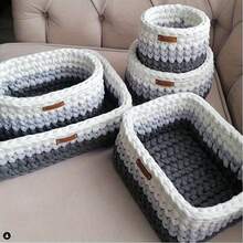 3pcs DIY Wood Crochet Basket Bases With Blank Wood Boards, Mixed Colors, 3 Sizes, Suitable For Crafts, Sewing, And Home Decor, Great For Customized Handmade Bags, Wallets And Storage Baskets - Wood Color - View 8