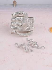 Set de 3/2/1 conjunto de joyas con diseño exagerado de serpiente, accesorio de lujo y estilo único, adecuado para uso diario - Conjunto de joyas de serpiente - Ver 13