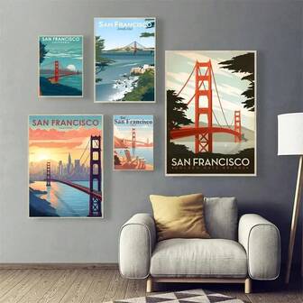1pc San Francisco Classic Movie Posters Vintage Room Bar Cafe Decor Wall Painting Gifts Decor Optional Frame