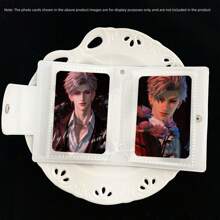 1pc Creative Black & Red Manga Style Photo Card Holder, PU Material Photo Album For 3-3.5 Inch Love And Space Qin Che Character Cards Display,Back To School,School Supplies
