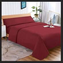 Three-Piece Set Of 100% Washed Sheets With An Ultra-Soft And Lint-Free Feel, Suitable For Beds Of Sizes 90, 105, 135, 150 And 200, Including Fitted Sheet + Flat Sheet And Pillowcases - 黑色 - 查看 6