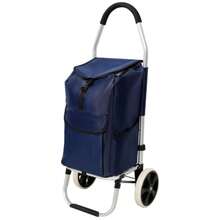 Shopping Trolley With Wheels,Trolley Black Foldable Shopping Cart,Removable Shopping Oxford Waterproof Bag,Black - Màu xanh lam - Xem 4