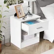 2-Tier Nightstand Bedside Cabinet End Table For Bedroom Home Office White - 白色 - 查看 2