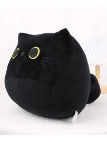 三种尺寸可爱黑猫毛绒抱枕娃娃，柔软可爱，动漫猫咪毛绒娃娃，高品质儿童礼物，男孩/女孩皆宜，朋友礼物，房间装饰，情人节，圣诞节，玩具，毛绒玩具，填充玩具，女孩娃娃，女孩礼物