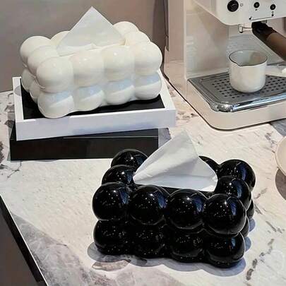 1pc Creative Cream Napkin Holder, Plastic Desktop Decorative Napkin Box, Luxury Napkin Tissue Box Holder For Living Room, Dining Table, Coffee Table, Home And Hotel Decor Back To School