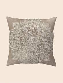 1 Vỏ gối trang trí họa tiết hoa Mandala cổ điển, kích thước 18 X 18 inch, vỏ gối bằng vải polyester nhung lông ngắn siêu mềm, có thể giặt bằng máy với khóa kéo, thích hợp để trang trí nhà cửa (Không bao gồm ruột gối) - Nhiều màu - Xem 5