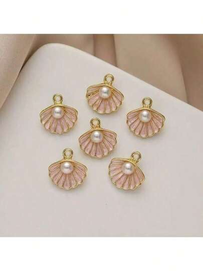 20 pièces/Lot Pendentif en alliage de zinc à décor de coquillage de perle, accessoire de bijouterie style océan DIY pour bracelet, collier, boucle d'oreille, porte-clés