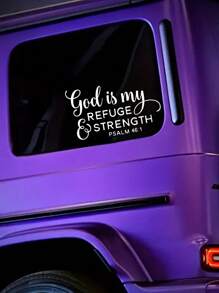 God Is My Refuge & Strength" Psalm 46:1 Vinyl Decal - Waterproof, Easy-To-Apply Sticker For Cars, Laptops, Windows - , Glossy Finish, Theme, Ceramic Adhesive|Glossy Finish Sticker|Waterproof Sticker