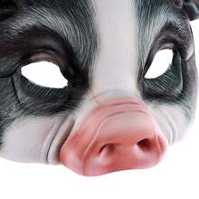 1 Pezzo Maschera 3D da Metà Viso da Animale Tigre-Maiale Unisex per Ognissanti, Festa in Maschera, Cosplay, Decorazioni
