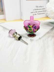 复古风 5ml 心形玻璃香水瓶 - 可再填充精油和香氛容器，不含 PVC，仅可手洗，手工制作 - 彩色 - 查看 8