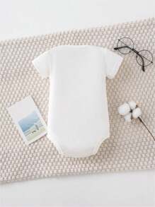 AYJK7 I LOVE MY BIG BROTHER And Red Heart Print Casual Comfortable Short Sleeve Baby Romper Funny Newborn Boys Clothes 100% Cotton Triangle Jumpsuit - 白色 - 查看 4