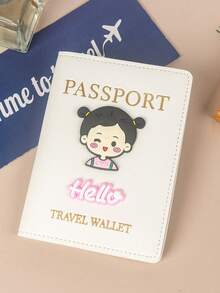 1pc Matte Finish Pu Material Travel Passport Cover With World Map & Letter Print And Fixed Design Passport Holder Passport Case Passport Wallet Passport Bag For Holiday For Vacation Passport Pouch For Flight For Back To School For Men And Women Travel Essentials Travel Accessories Valentine's Day SummerFor Travel Lightweight