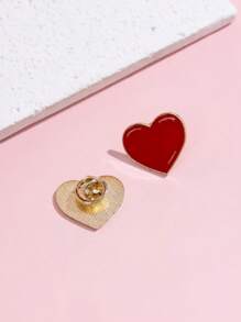 1pc Heart Give Power Letter Brooch Enamel Badge Jewelry Gift Zinc Alloy Gold Plated