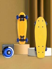 1pc Plastic Skateboard For Beginner, Single Kicktail Design, Suitable For Cruising, Stable 4 Wheels, Party Supplies