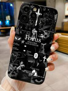 1 chiếc ốp lưng điện thoại chống sốc in hình lỗi, tương thích với Apple, Galaxy, Infinix, Redmi, OPPO, VIVO, Realme. Chống nước, chống rơi vỡ và chống trầy xước. - màu đen - Xem 2