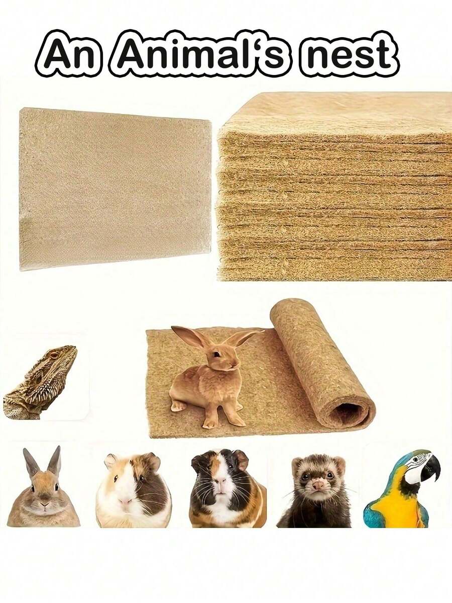 5pcs Animal Premium Ultra-Absorbent Linen Cage Mats For Rabbits, Hamsters & Guinea Pigs, Rabbit Rearing Pad, Liner For Rabbit Hutch, Guinea Pig Cage, Small Animal Cage, Seedling Mat, Cultivation Cloth, Plant Growth Mat, Hydroponic Growth Mat - Multicolor - View 1