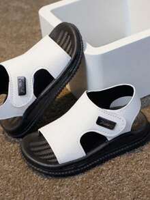 儿童/男童迷彩印花沙滩凉鞋，防滑，耐磨软底，学生钩环运动凉鞋