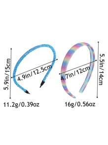 8pcs/Set Girls Glitter Headband Ombre Rainbow Love Hairband Party Favors Girls Hair Accessories