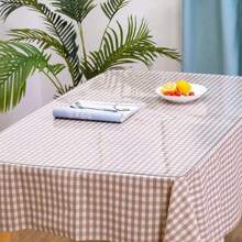 1pc Vinyl Table Mat Protector, 1.5mm Thick, Semi-Transparent, Stain-Resistant, Waterproof, Solid Color, Non-Textile, For Dining, Coffee Tables, Desks - Thanksgiving Decor
