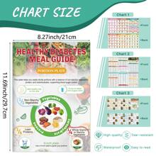 GIURKUU 3 Pcs Diabetes Food List Chart, Printable Healthy Diabetes Meal Guide Brochure, Diabetic Meal Planner For Diabetics Type 1 With Serving Size, Glycemic Index (GI), Protein, Carbs, Calories