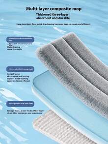 地板挤压拖把和水桶套装平板拖把桶系统超细纤维垫加长家用硬木地板清洁柔性白色拖把