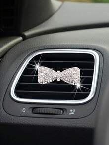1/2pcs Sparkling Rhinestone Butterfly Vent Clip Air Freshener, Alloy Decorated Scented Car Ornament