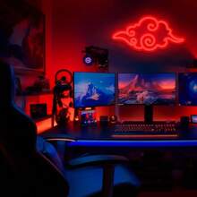 Insegna al neon a forma di nuvola rossa, decorazione da parete in stile anime, adatta per camera da letto, sala giochi e spazi maschili - a controllo interruttore, senza batterie, alimentata tramite USB, regalo perfetto per fan di anime