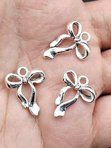 12 件时尚 3D 锌合金电镀复古蝴蝶结吊坠耳环、项链配件、钥匙扣、包扣、DIY 半成品珠宝配件