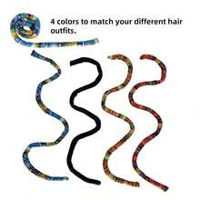 4 Pieces Spiral Lock Hair Tie For Dreadlocks Iron Wire Embedded Bendable Ponytail Holders Long Dreadlock Accessory For Women Men With Thick Curly Hair - Set of 4 - 查看 5