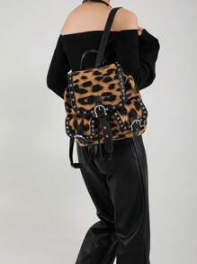 Stylish Leopard Print Women's Backpack - Lightweight Daypack With Adjustable Straps, Pink & Black Animal Pattern Design For Travel, Work, And Casual Use, Travel Backpack | Stylish Handbag | Bag, Backpack For Travel