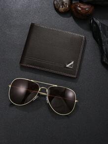 Zestaw 2 męskich portfeli + okularów przeciwsłonecznych na co dzień. Pomysły na formalne/biznesowe stylizacje na Walentynki.