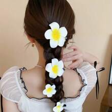 10 Stück gelbe Blumen Haarklammern seitlich Kunststoff Blütenblatt Haarspangen Mode süß Metall Haarklammern Frauen Strand Urlaub Haarzubehör Geschenke