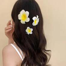 10 Stück gelbe Blumen Haarklammern seitlich Kunststoff Blütenblatt Haarspangen Mode süß Metall Haarklammern Frauen Strand Urlaub Haarzubehör Geschenke