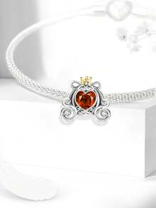 1 PIEZA 925 Plata de ley corona con diseño de vid de amor y calabaza para ajustar a brazaletes y pulseras mujer, accesorio de joyería DIY y decoración para combinar con atuendos diarios, decoración para niñas