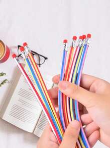 10/20 lápices de colores flexibles, herramientas de escritura de plástico flexibles, lápices flexibles de múltiples líneas, perfectos como regalos para fiestas, Navidad, Día de San Valentín