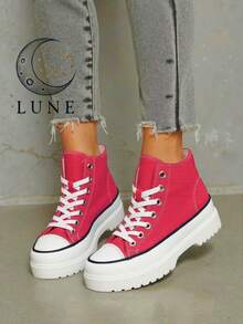 Women's Versatile Canvas Sneakers - Red - View 2