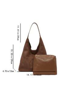 Set de 2 bolsos de mano de madre e hijo auténtico con monedero, bolso de hombro casual de gran capacidad, versátil y elegante para uso diario y commuting
