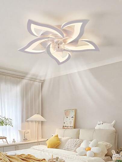 1 đèn LED âm trần, 220V, đèn trần màu trắng, điều chỉnh độ sáng 3 cấp, đèn treo hình cánh hoa bằng acrylic, thích hợp cho phòng ngủ, phòng khách, phòng ăn, nhà bếp và trang trí phòng.