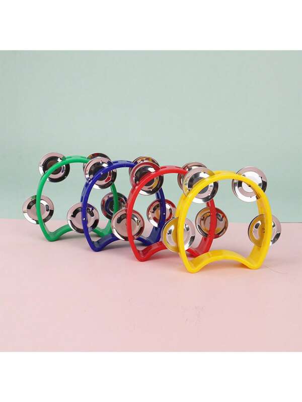 Orff 4-Bell Circle Bell, Auditory Training Hand-Shake Bell, Blue Hand Shaker Bracelet Bell, Musical Instrument Handheld Shaker