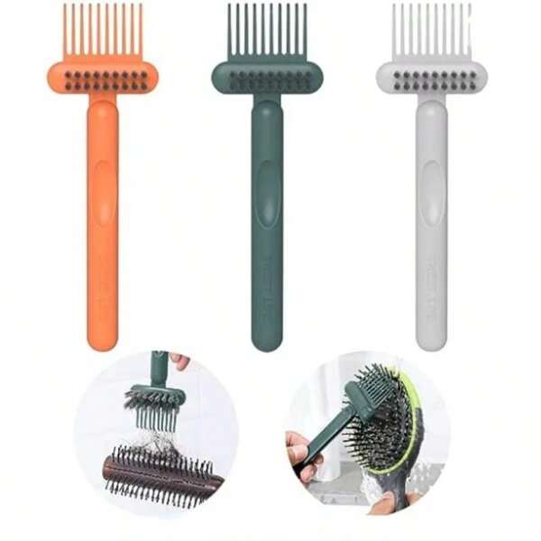 1 Stück 2-in-1 Kamm Reinigungsbürste, Kammreinigungswerkzeug mit eingebautem Zubehör, Mini Haar- und Staubreiniger, geeignet für Zuhause und Salon, Rückkehr zur Schule, Reise-Urlaubsartikel, Haarzubehör für Frauen