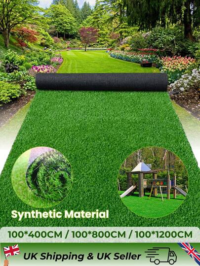 1 Roll 4mx1m Wear-Resistant, Aging-Resistant Artificial Grass Carpet, 20mm Pile Height Realistic Synthetic Fake Grass Outdoor Child And Pet Friendly Easy To Clean With Drainage Holes Astro Turf DIY Micro Landscape Home Decorations, Artificial Grass Mat Rug Patio Lawn Balcony Decoration