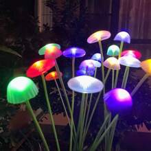 1 Stück Solar betriebene Silikon Quallen Lampe, Garten Hof Dekorationslicht, Solar betrieben, Rasen Pfahl, geeignet für Garten, Balkon, Außenbereich, Haus, Camping, Feiertagsstimmung Dekoration